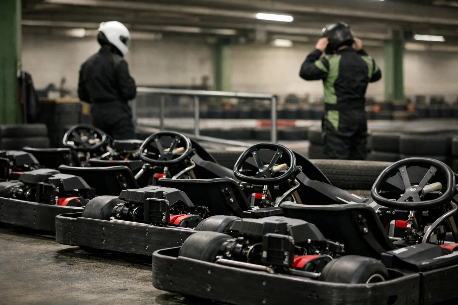 Illustrerad miljö vid en anonym gokartbana
