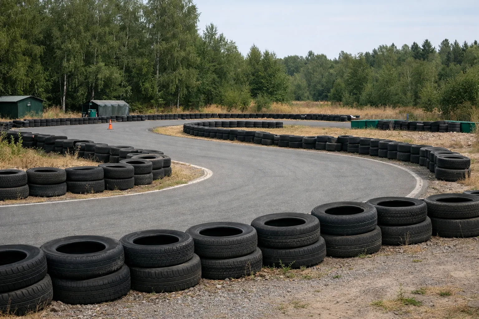 Illustrerad miljö vid en anonym gokartbana